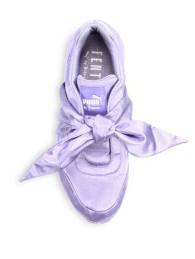 Shop Puma Fenty  X Rihanna Satin Bow Trainers In Sweet Lavender
