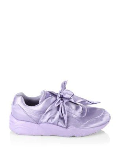 Shop Puma Fenty  X Rihanna Satin Bow Trainers In Sweet Lavender