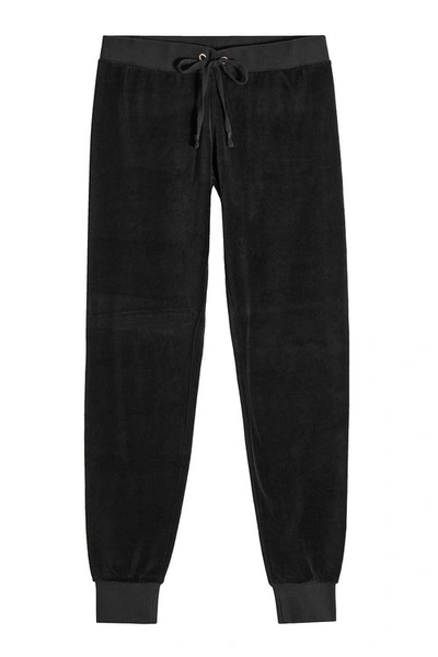 Juicy Couture Velour Track Pants In Black