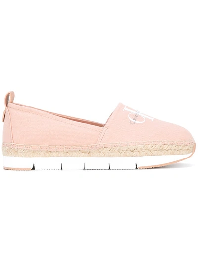 Calvin Klein Logo Print Espadrilles In Pink