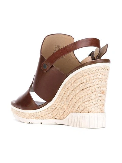 Shop Calvin Klein Cog Wedge Sandals  In Brown