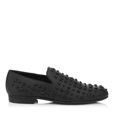 Shop Jimmy Choo Sloane Black Sport Calf Leather Slippers With Mixed Studs