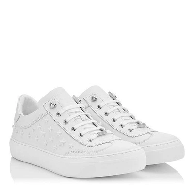 Shop Jimmy Choo Ace Ultra White Sport Calf Low Top Trainers With Mixed Stars