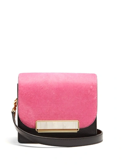 Hillier Bartley Satchel Mini Calf-hair And Leather Shoulder Bag In Multi