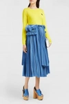 ROCHAS Pleated Cotton Midi Skirt