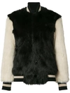 OPENING CEREMONY fur effect bomber jacket,DRYCLEANONLY