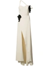 ROSIE ASSOULIN grape appliqué gown,DRYCLEANONLY