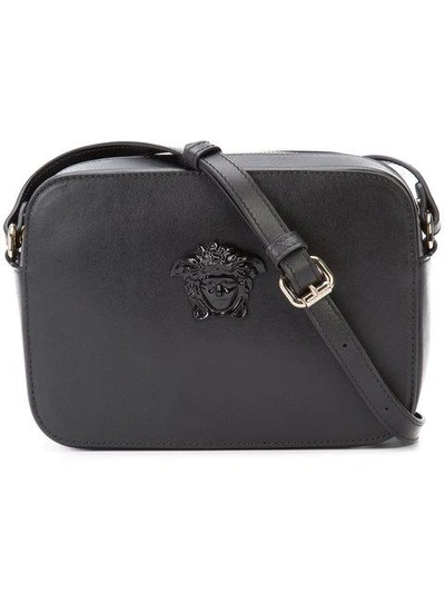 Shop Versace Palazzo Medusa Shoulder Bag In Black