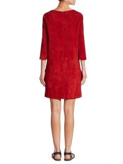 Shop The Row Rina Suede Dress In Crimson Red