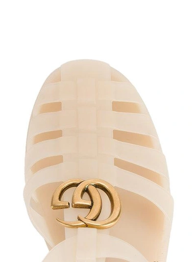 Shop Gucci Logo And Tiger Jelly Sandal