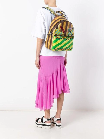 Shop Fendi Monster Marker-style Backpack - Multicolour