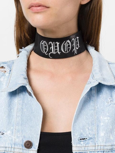 Shop Manokhi Lace-up Choker In Black