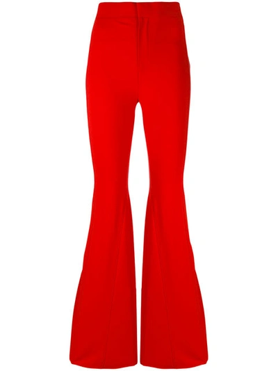 Shop Givenchy High Waist Flared Trousers In Red