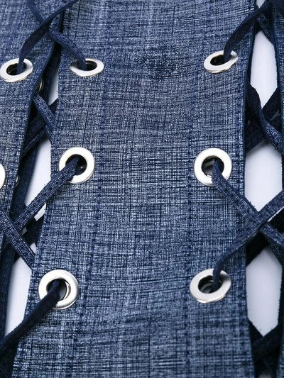 Shop Manokhi Lace-up Corset Style Belt In Blue