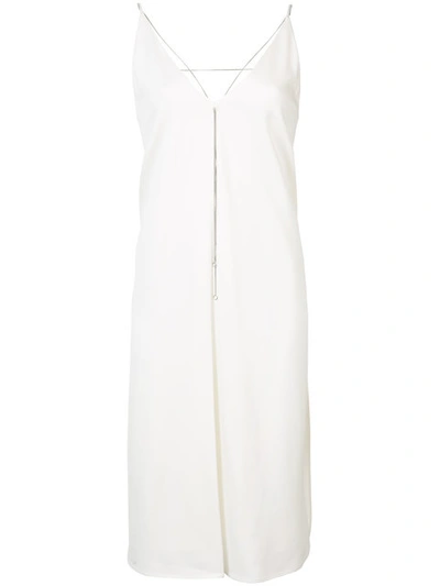 Alexander Wang T Woman Open-back Chain-embellished Crepe Dress Ivory In White
