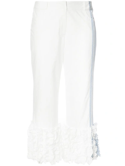 Rosie Assoulin Frill Hem Cropped Trousers