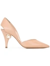 Nicholas Kirkwood Penelope Pearl-embellished Leather Pumps In Nude