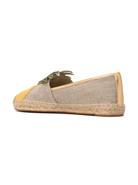 Tory Burch Castaway Leather-paneled Linen-canvas Espadrilles In Eatural ...