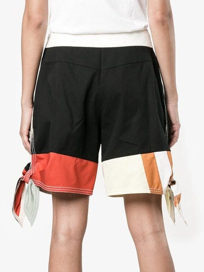 Shop Chloé Colour Block Shorts In Blue