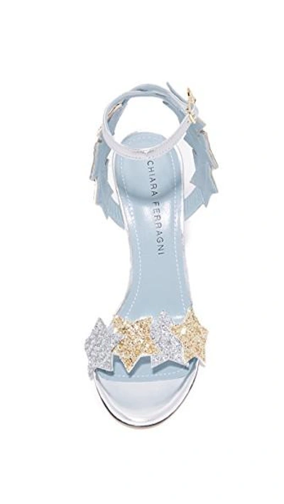 Shop Chiara Ferragni Star Sandals In Silver/gold