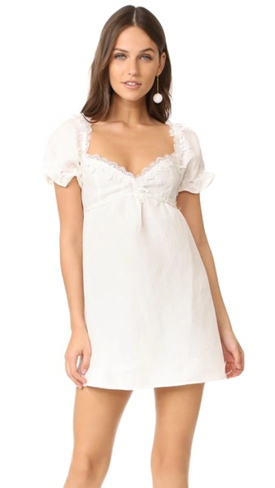 For Love & Lemons Crema Babydoll Dress In White