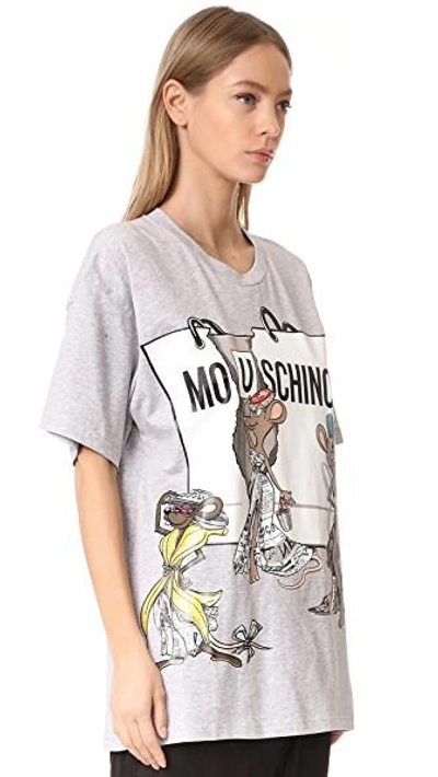 Shop Moschino Oversize T Shirt In 灰色混色