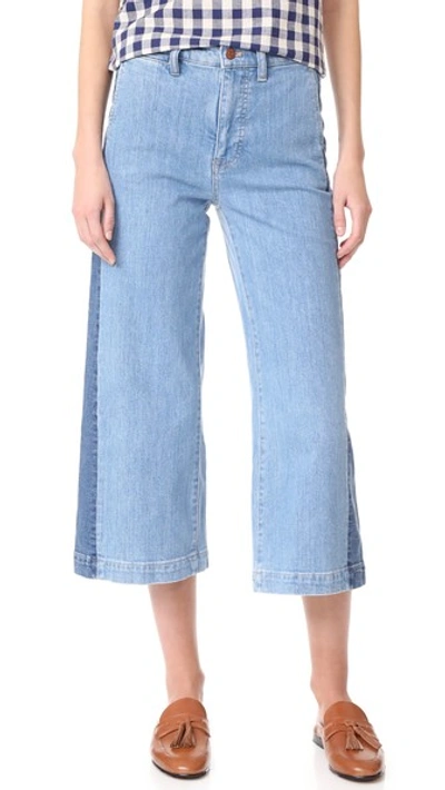 Madewell Wide Leg Crop Jeans With Tux Stripe In Ellendale