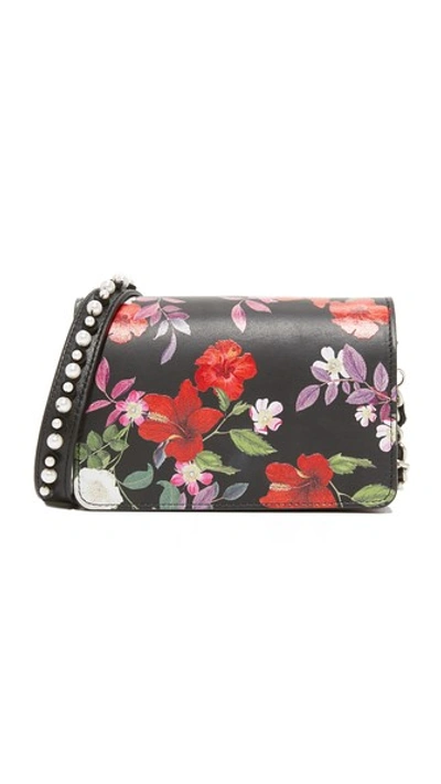 Mother Of Pearl Jude Cross Body Bag In Black Floral