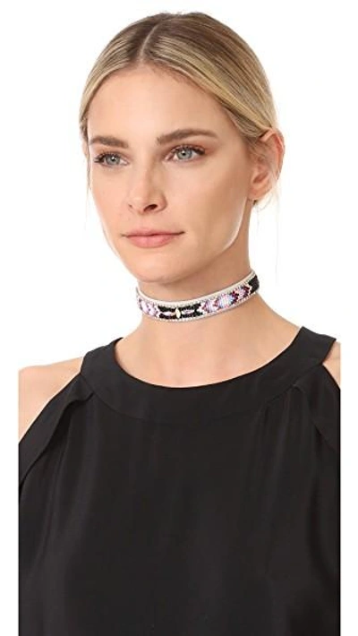 Shop Rebecca Minkoff Sparkler Seed Bead Choker Necklace In Black Multi