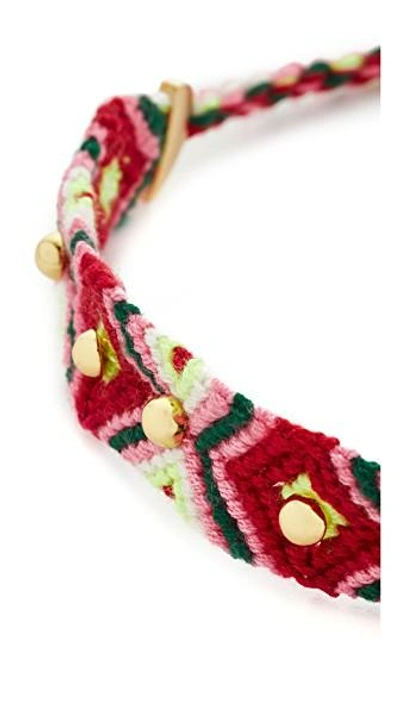 Shop Rebecca Minkoff Dome Stud Friendship Choker Necklace In Gold/red Multi