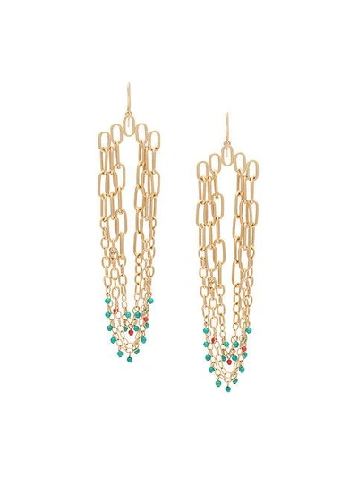 Shop Aurelie Bidermann Dangling 'sioux' Earrings - Metallic