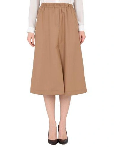 Shop Wood Wood Midi Skirts In Camel