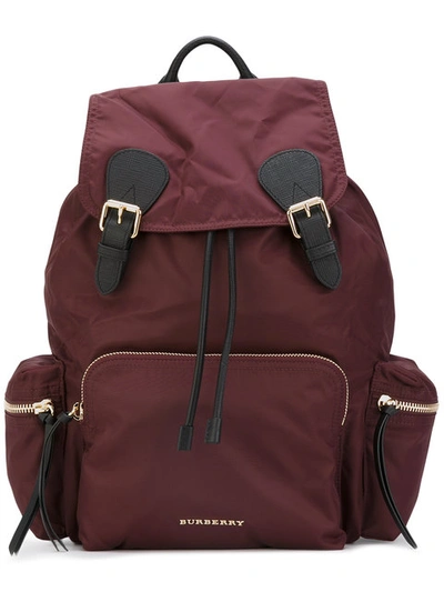 Burberry Prorsum Large Nylon Backpack In Red