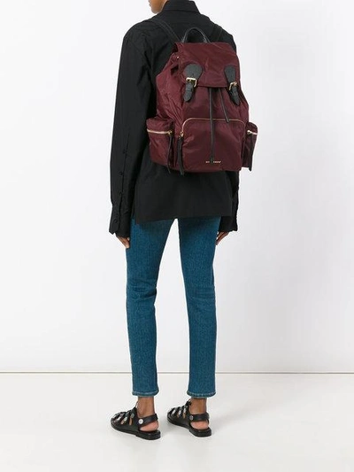 Shop Burberry 'the Large' Rucksack - Rot In Red
