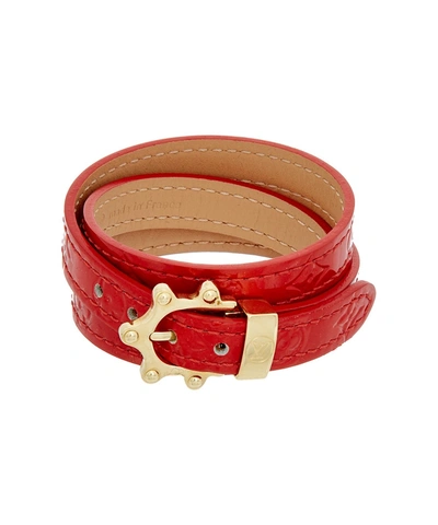Louis Vuitton Red Monogram Vernis Leather Triple Tour Bracelet