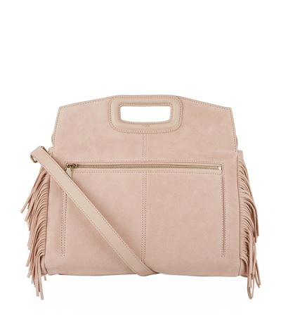 Maje The Suede M Walk Bag In Pink