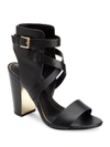 RACHEL ZOE Dalella Leather Ankle-Wrapped High-Heel Sandals