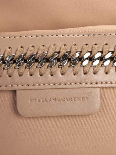 Shop Stella Mccartney Beige Faux Leather And Nylon Falabella Mini Back Pack