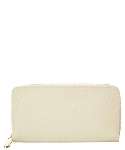 Louis Vuitton White Monogram Vernis Leather Zippy Wallet'