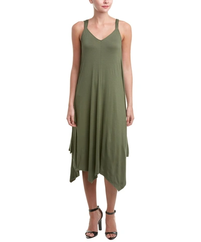 Ella Moss Asymmetrical Midi Dress' In Green