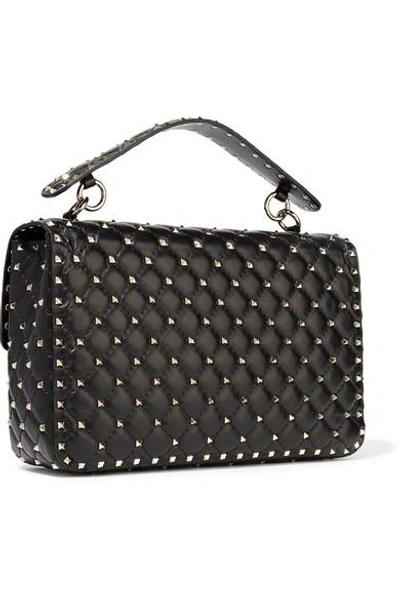 Shop Valentino The Rockstud Spike Large Quilted Leather Shoulder Bag In Black