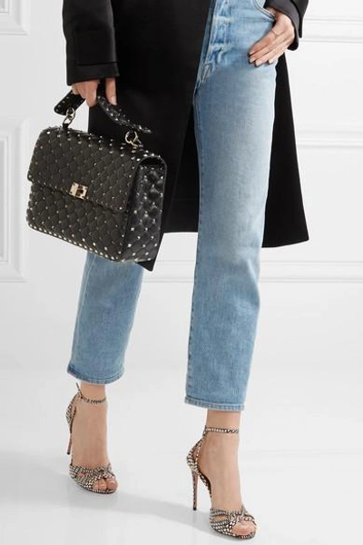 Shop Valentino The Rockstud Spike Large Quilted Leather Shoulder Bag In Black