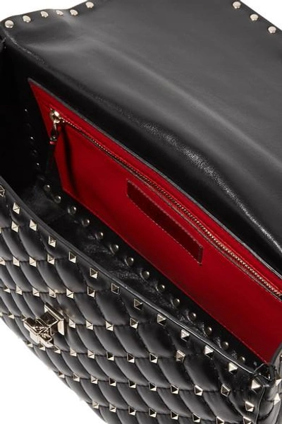 Shop Valentino The Rockstud Spike Large Quilted Leather Shoulder Bag In Black