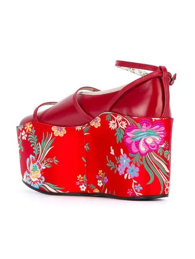 Shop Gucci Ballet Flat With Removable Platform In Red