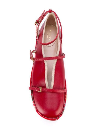 Shop Gucci Ballet Flat With Removable Platform In Red