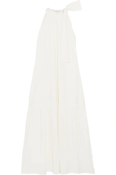 Apiece Apart Solazure Bow-embellished Cotton Maxi Dress In White