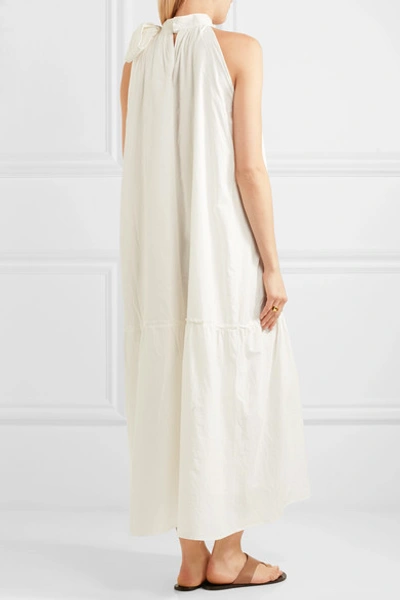 Shop Apiece Apart Solazure Bow-embellished Cotton Maxi Dress