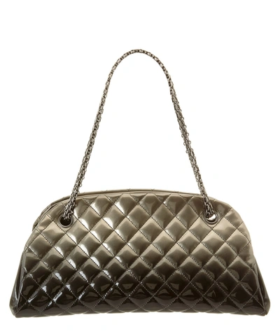 Chanel Grey Ombre Quilted Patent Shoulder Just Mademoiselle Bag'