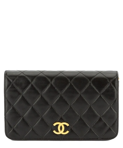 Chanel Black Quilted Lambskin Single Flap Bag' In Black Multi