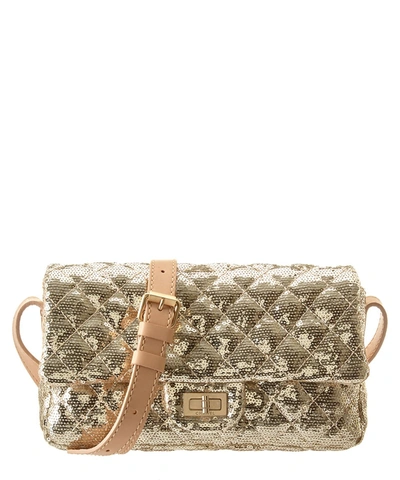 Chanel Gold Quilted Sequin Reissue Flap Bag'